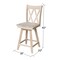 International Concepts Double "X" Back Counter Height Stool, Swivel 24" Seat Height, Unfinished S-202SW - alternate 5
